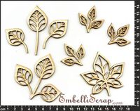 Embellissement Scrap Feuilles Ajourées de CatAngel, en Carton bois