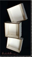 Embellissement Scrap Casier triptyque, à cases de 10 par 10 cm, en Carton bois