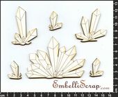 Embellissement Scrap Cristaux de Glace de Catangel, en Carton bois