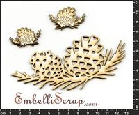 Embellissement Scrap Pomme de Pin de Catangel, en Carton bois