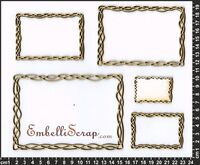 Embellissement Scrap Cadres Rectangles de Fils entremêlés, en Carton bois