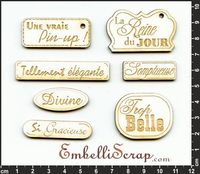 Embellissement Scrap Mots gravés 