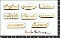Embellissement Scrap Mots gravés 