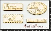 Embellissement Scrap Mots gravés d'une 
