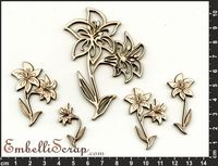 Embellissement Scrap Lys de Catangel, en Carton bois