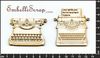 embellissement en français pour le scrapbooking Machines à écrire Vintage, en Carton bois