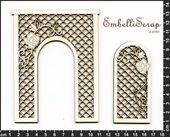 Embellissement Scrap Portique Treillis, en Carton bois