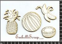 Embellissement Scrap Fruits Exotiques, en Carton bois