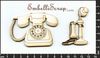 embellissement en français pour le scrapbooking Téléphones Vintage, en Carton bois