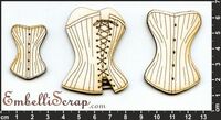 Embellissement Scrap Corsets, en Carton bois