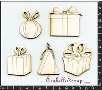 Embellissement Scrap Cadeaux, en Carton bois