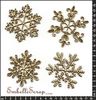 embellissement en français pour le scrapbooking Grands Flocons de Neige Croqués, en Carton bois