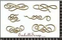 Embellissement Scrap Fioritures, en Carton bois