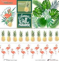 Embellissement Scrap Flamants roses et Ananas, Coll. Jardin d'Ailleurs