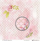 Embellissement Scrap Treillis et Aquarelle rose, Coll. Jardin d'ici