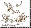 embellissement en français pour le scrapbooking Volutes citronnées, en Carton bois