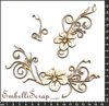 embellissement en français pour le scrapbooking Volutes citronnées et Hibiscus, en Carton bois