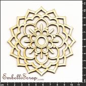 Embellissement Scrap Mandala, en Carton bois