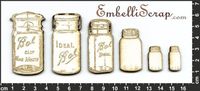 Embellissement Scrap Bocaux anciens, en Carton bois