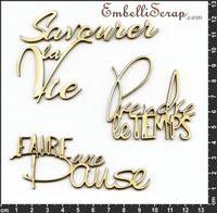 Embellissement Scrap Mots 
