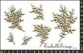 Embellissement Scrap Branchages d'Automne aux feuilles arrondies, en Carton bois