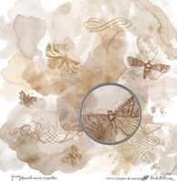 Embellissement Scrap Aquarelle marron et papillons, Coll. Couleur de sous-bois