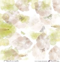 Embellissement Scrap Aquarelle verte et papillons, Coll. Couleur de sous-bois