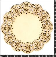 Embellissement Scrap Napperon de Dentelle rond, en Carton bois