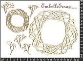 Embellissement Scrap Couronnes de branchages, en Carton bois