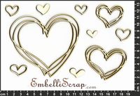 Embellissement Scrap Cœurs entremêlés de Nathmaël, en Carton bois