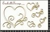 embellissement en français pour le scrapbooking Cœurs à Volutes de Nathmaël, en Carton bois