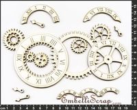 Embellissement Scrap Horloges multiples de Nathmaël, en Carton bois