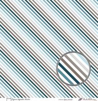 Embellissement Scrap Rayures diagonales bleutées, Coll. Bleu d'hiver