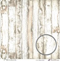 Embellissement Scrap Mur de Planches blanc, Coll. Bleu d'hiver