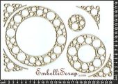 Embellissement Scrap Cadres de bulles encerclés, en Carton bois