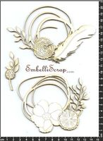 Embellissement Scrap Ronds d'hiver, en Carton bois
