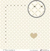 Embellissement Scrap Cœurs et quadrillage clair, Coll. Vivre d’amour...