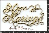 Embellissement Scrap Anniversaire de mariage, en Carton bois