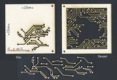 Embellissement Scrap Couverture de Mini-album 15 cm Circuit, en Carton