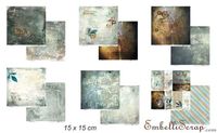 Embellissement Scrap Lot de 6 papiers 15 x 15 cm, Coll. Une pointe de rouille