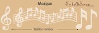 Embellissement Scrap Partition de musique longue, de différentes tailles, Masque