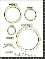 Embellissement Scrap Cadres effet cercles à broder, en Carton bois