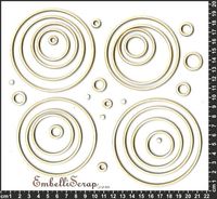 Embellissement Scrap Cadres Cercles, en Carton bois