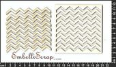 Embellissement Scrap Carré de Lignes de Chevrons, en Carton bois