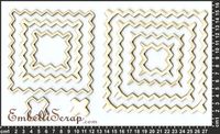 Embellissement Scrap Cadres de Lignes de Chevrons, en Carton bois