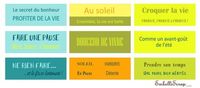 Embellissement Scrap Petits mots colorés à découper « Evasion », Coll. L'école est finie