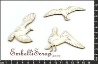 Embellissement Scrap Mouettes, Collection Littoral, en Carton bois