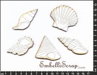 Embellissement Scrap Planche de gros coquillages, en Carton