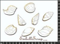 Embellissement Scrap Planche de coquillages, en Carton