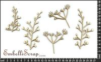 Embellissement Scrap Grands Branchages Vent de liberté, en Carton bois 